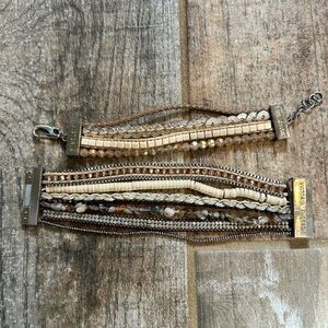 Victoria Emerson Boho Multi-Strand
Wrap Bracelets | Neutral Beaded Set of 2